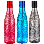 Floraware Plastic Fridge Bottle Set - Leak Proof - Multicoloured 3 pcs (Pack of 3)