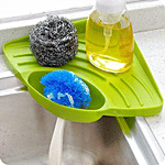 Floraware Multipurpose Kitchen Sink Corner Organiser/Rack - Durable, Green 1 pc