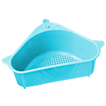 Floraware Plastic Kitchen Sink Corner Organiser With Suction Cup - Durable, Blue 1 pc