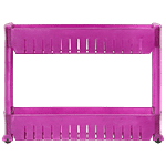 Floraware 2 Layer Storage Organizer Plastic Rack/Shelf With Wheels - Strong & Durable, Purple 1 pc