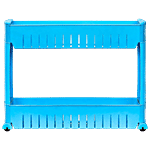Floraware 2 Layer Storage Organizer Plastic Rack/Shelf With Wheels - Strong & Durable, Blue 1 pc