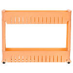 Floraware 2 Layer Storage Organizer Plastic Rack/Shelf With Wheels - Strong & Durable, Peach 1 pc