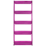 Floraware 5 Layer Storage Organizer Plastic Rack/Shelf With Wheels - Strong & Durable, Purple 1 pc 