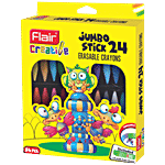 Flair Creative Jumbo Stick Erasable Crayons - Pigmented, Non Flaky 24 pcs