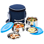 Signoraware Executive Double Wall/Twin Wall Medium Steel Lunch Box Set - Leakproof 2 pcs 