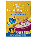 Nutri Organics Ragi Mix Dry Fruits Porridge Mix - Instant Healthy Wholesome Food, For Kids & All Ages 200 g