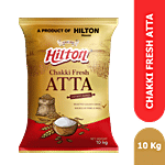 Hilton Chakki Fresh Atta - Source Of Fibre & Iron, For Soft Rotis 10 kg Pouch