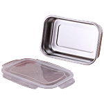 Signoraware Modular Rectangular Steel Container - High Quality, Silver 2.7 l 