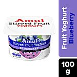 Amul Stirred Fruit Yoghurt - Blueberry, Rich, Smooth & Creamy Texture, No Preservatives 100 g 