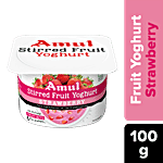 Amul Stirred Fruit Yoghurt - Strawberry, Rich, Smooth & Creamy Texture, No Preservatives 100 g 