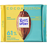 Ritter Sport Dark Chocolate Bar - 61% Fine With Cocoa, Rich Flavour, Superior Taste 100 g