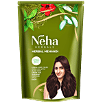 Neha Herbals Mehandi Henna Hair Colour - Aloe Vera, Green Tea, Amla, Neem, Prevents Dandruff 55 g Pouch