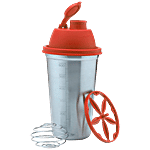 Signoraware Shake n Shake Steel Sports Shaker with Blending Ball and Whisking Wheel - Red 650 ml 