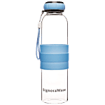 Signoraware Aqua Marine Borosilicate glass Bottle with Silicon Sleeve - Blue 550 ml 