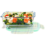 Signoraware Lock N Store High Borosilicate Bakeware Safe Glass Container Rectangular - Clear 640 ml