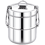 Pigeon Stainless Steel Lunch Carrier - Officer, 3 Containers, 50328, Durable, Leak-proof 500 ml