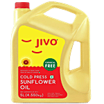 Jivo  Sunflower Oil - Cold Pressed, Fortified With Vitamins A & D, Chemical Free 5 L Jar