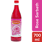 Mambalam Iyers Rose Sarbath/Squash - Vegetarian, Refreshing Drink, Soothes Nerves 700 ml Bottle