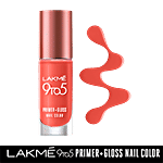 Lakme 9 to 5 Primer + Gloss Nail Colour - Quick Drying, Glossy Finish, Long Lasting 6 ml Mauve Macaroon