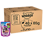 Whiskas Wet Cat Food - Kittens , 2-12 Months, Tuna In Jelly Flavour, Balanced Nutrition 4 kg (48 packs x 85 g each)
