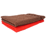 VC Face/Hand Towel - 100% Cotton, Premium, Ultra Soft, Brown & Red 2 pcs