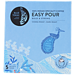 Blue Tokai Easy Pour Vienna Estate - Dark Roast Coffee, Bold & Strong 11 g (5 Sachets x 11 g Each)