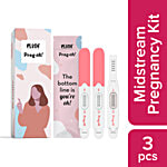 Plush Preg-Oh! Midstream Pregnancy Test Kit For Women - Single Step Hygienic 1 pc (Pack of 3)