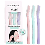 Plush Flawless Eyebrow & Face Razor With German Blade 3 pcs