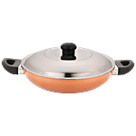 Renberg Non-Stick Aluminium Kadai - With Steel Lid, 26 cm, 2.4 mm 2.1 l