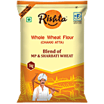 Rishta Whole Wheat Flour/Chakki Atta - Rich In Fibre & Iron, Promotes Healthy Growth 1 kg 