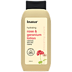 Inatur Rose & Geranium Lotion - Non-Greasy & Moisturising, Provides Soft Skin 200 ml