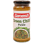 Ganesh Sharbat Green Chilli Pickle - Homemade Taste & Flavour, Accompaniment To Meals 250 g Glass Bottle