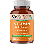 Carbamide Forte Vitamin D3 K2 - MK7, Lichen Source with Vitamin K2 MK7, 2-In-1 Support 120 pcs 