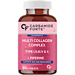 Carbamide Forte Hydrolysed Multi Collagen Peptide Tablets With All 5 Types Of Collagens Including TYPE I, II, III, V & X Collagen Powder 90 pcs 