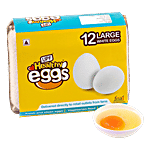 UPF Healthy White Eggs - Daily, Large, Rich In Protein, Great For Bones 12 pcs