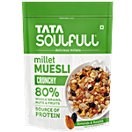 Tata Soulfull Millet Muesli - Crunchy, With Almonds & Raisins, Breakfast Cereal 500 g Pouch