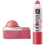 Organic Harvest Organic Harvest Pink Lip Balm With Lip Butter Rose Combo of 100% Organic Lip Care for Dry & Chapped Lips 14g