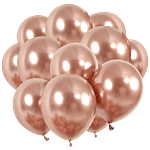 CherishX Chrome Balloons - For Birthday Party Decorations, Engagements, Baby Showers, Rose Gold 10 pcs 