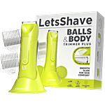 LetsShave Balls & Body Trimmer For Men - Skin-Safe Waterproof Body Groomer With LED 1 pc