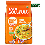 Tata Soulfull Masala Oats+ With 25% Millets, Mast Masala, Non-Sticky 500 g Pouch