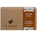 Octavius Ginger Chai - Instant Tea Premix, Strong, Aromatic & Refreshing 15 g Box (15 Sachets x 15 g Each)