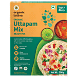 Organic Tattva Organic Uttapam Ready Mix - Crispy, Source Of Protein, Zero Cholesterol 200 g Mono Carton
