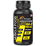 Dr. Morepen Muscle Food Omega 3 Fish Oil Softgels - 2000 mg, With 600 mg EPA & DHA, Boosts Muscle Recovery 60 pcs 