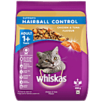 Whiskas Dry Cat Food For Adult Cats - Supports Hairball Control, Chicken & Tuna Flavour, 1+ Years 450 g 