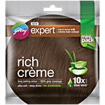 Godrej Expert Rich Creme Hair Colour - Long-Lasting, 100% Grey Coverage, No Ammonia 24 ml Natural Brown