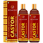 Newish Castor Oil - For Hair Growth, 100% Pure & Organic, For Dry Skin, Nail Care, Eyelashes 200 ml (Pack of 2)