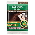 Streax Shampoo Hair Colour - Almond Oil & Noni Extract 18 ml Dark Brown