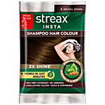 Streax Shampoo Hair Colour - Almond Oil & Noni Extract 18 ml Natural Brown