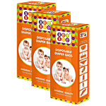 BeyBee Disposable Diaper Bags - Hygienic Quality, OXO Biodegradable 50 pcs (Pack of 3)