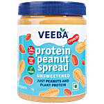 Veeba Protein Peanut Spread Crunchy - Unsweetened, Transfat Free, Vegan 1 kg Jar